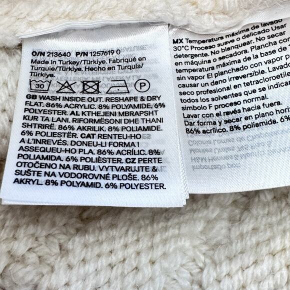 H&M DIVIDED Knit Loop Yarn Sweater Cropped Oversized Light Beige Women’s XS - Picture 10 of 10